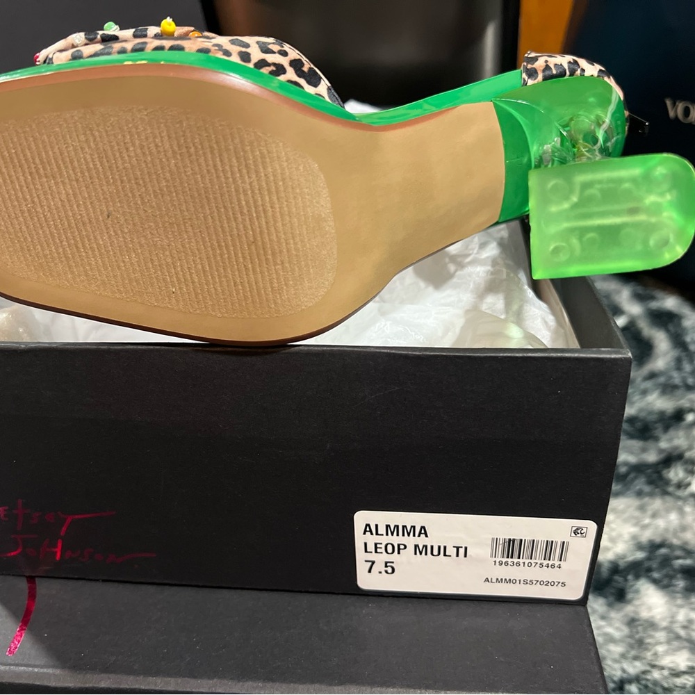 Betsey Johnson Green and Leopard Heels